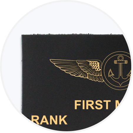 Leather Patch With Emblem, Name & Rank W/ Velcro